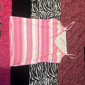 Pink and white striped tank top 🌸💕